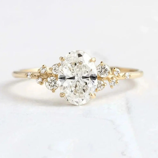 Eleganter Kristallgoldring