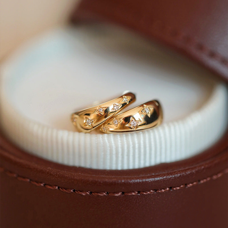 Luxuriöse Ohrringe aus Silber und vergoldet