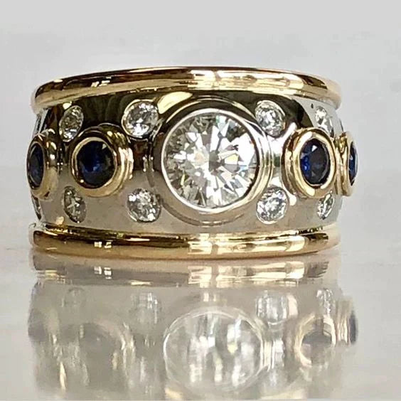 Esmay - Vintage Goldverziertes Zirkonia-Ring